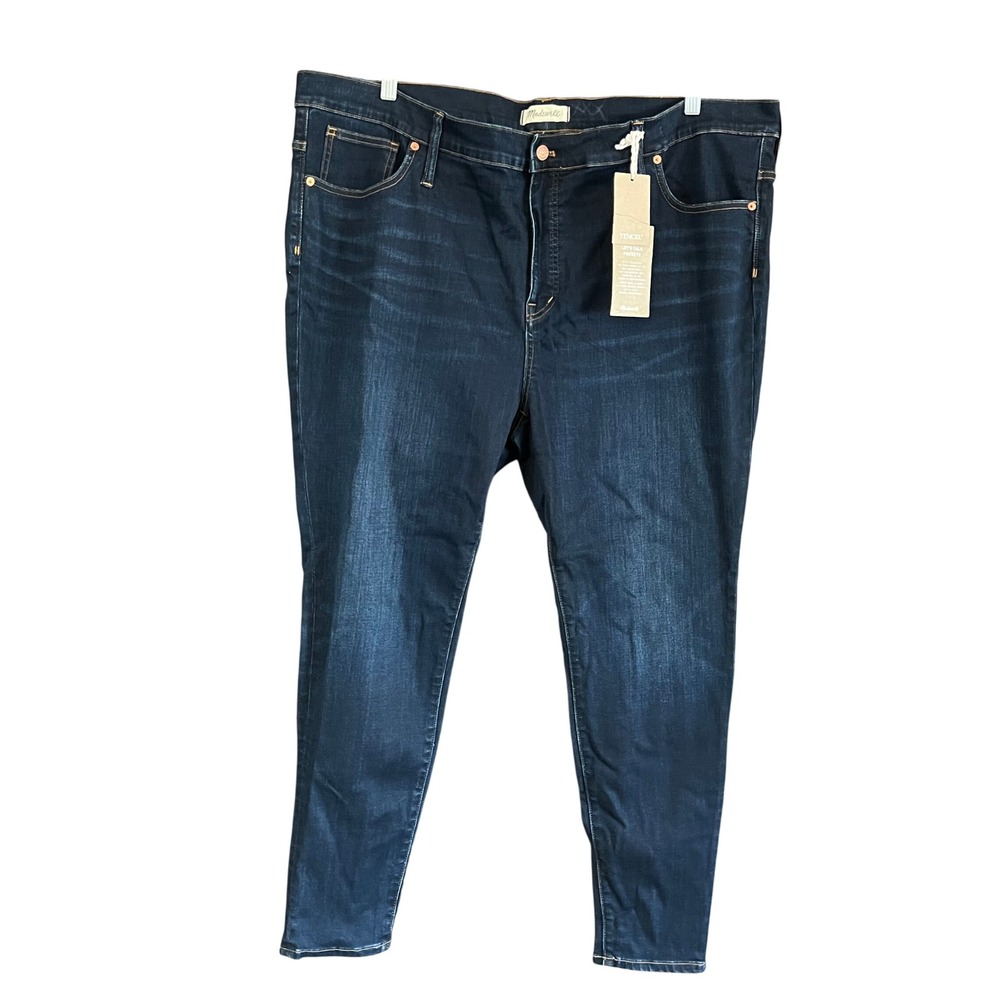 Madewell High Rise Skinny Jeans Dark Indigo Tencel Blend F8990 Size 37 NWT